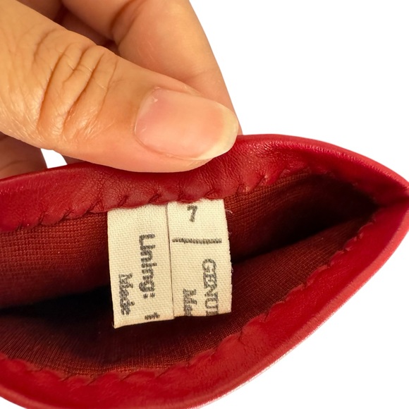 Vintage Saks Fifth Avenue Genuine Leather Womens Red Gloves Size 7 - Picture 8 of 11